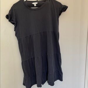 Time and Tru Dark Gray Tiered Maxi Dress